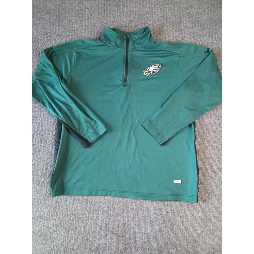 Nike Philadelphia Eagles Dri-FIT 1/4 Zip Pullover Jacket Men's Large Green NFL O